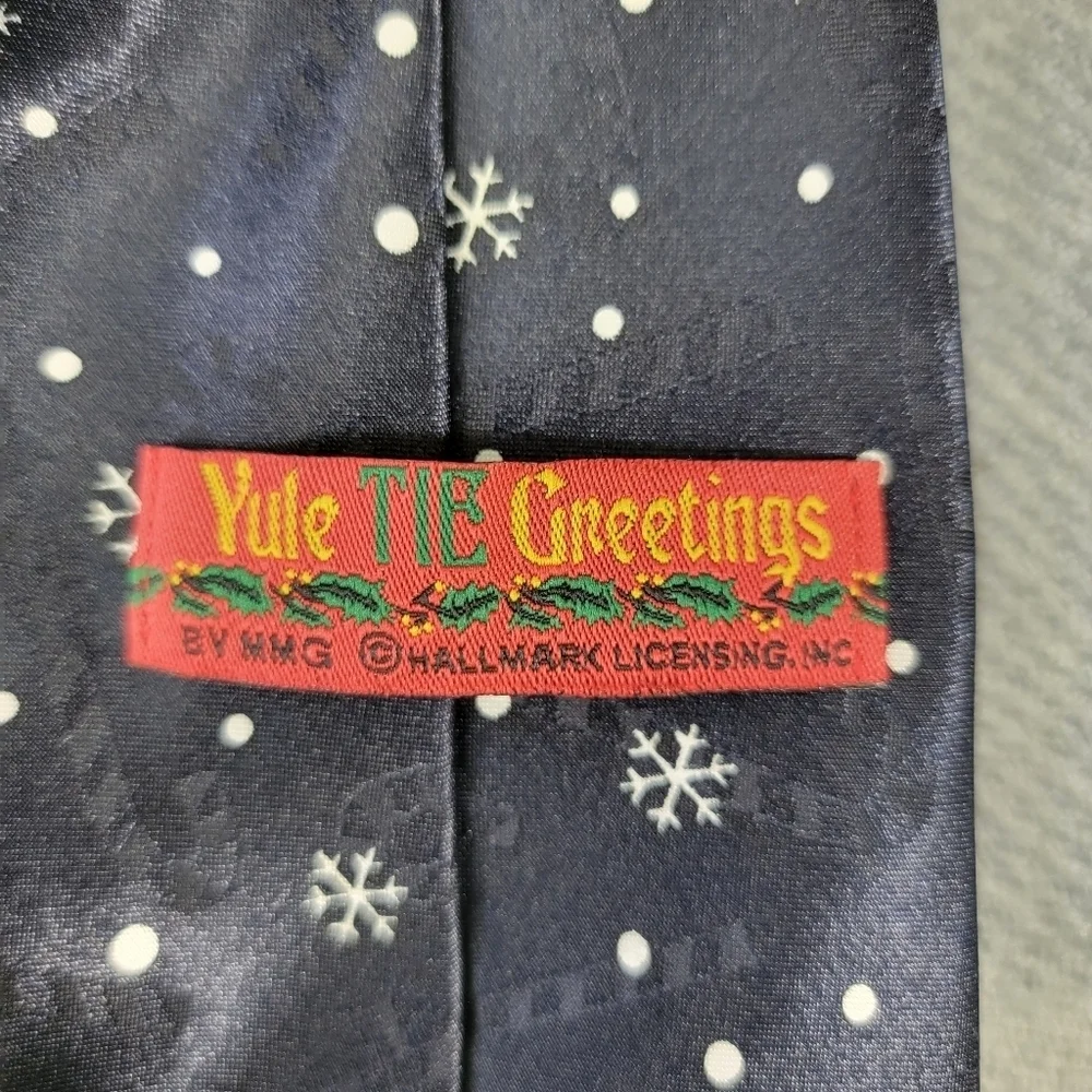 Vintage Hallmark Yule Tie Greetings Christmas Tie Necktie Patriotic Reindeer